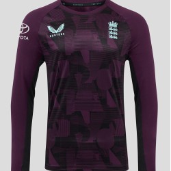 England Red 25/26 ODI Full Sleeves Cricket Training Fan Jersey - 100% Dryfit Polyester - With Name Personalization