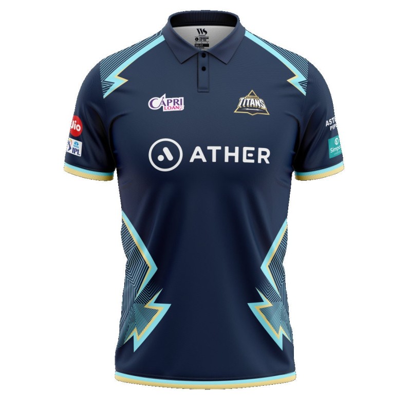 Gujarat Titans IPL Replica Cricket Jersey 2022 (GT 2022 With Name Personalization)