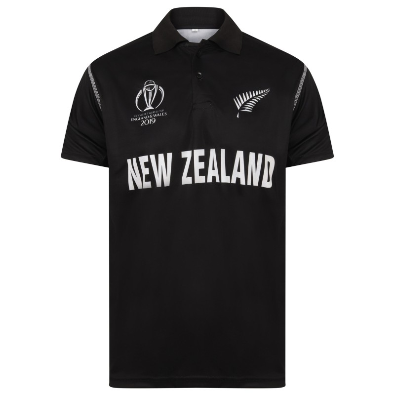 New Zealand ODI World Cup 2019 Half Sleeves Cricket Fan Jersey - 100% Dryfit Polyester - With Name Personalisation