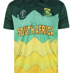 South Africa 2019 ICC World Cup Half Sleeves Cricket Fan Jersey - 100% Dryfit Polyester - With Name Personalisation