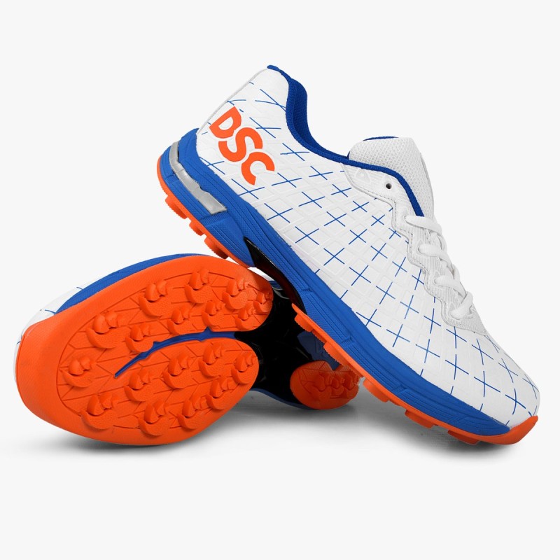 DSC Biffer 22 Cricket Shoes (Blue / Orange)
