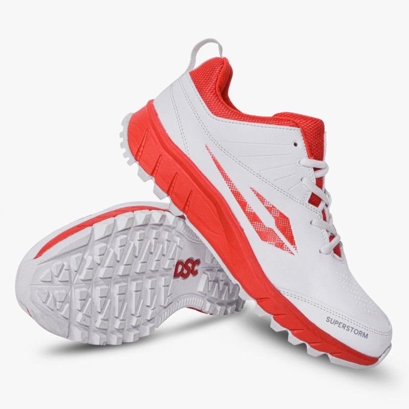 DSC Superstorm Cricket Shoes (Red / White)