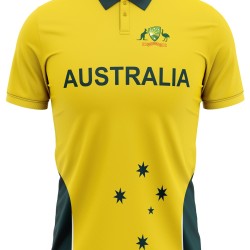 Australia Half Sleeves Cricket Fan Jersey - 100% Dryfit Polyester - With Name Personalization
