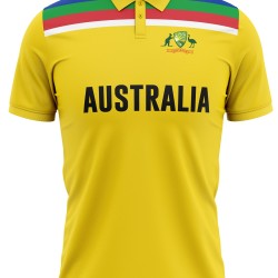 Australia Half Sleeves Cricket Fan Jersey - 100% Dryfit Polyester - With Name Personalization