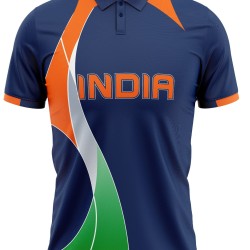 India T20 World Cup 2009 Half Sleeves Cricket Fan Jersey - 100% Dryfit Polyester - With Name Personalization