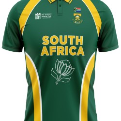 South Africa 2007 ICC World Cup Half Sleeves Cricket Fan Jersey - 100% Dryfit Polyester - With Name Personalization