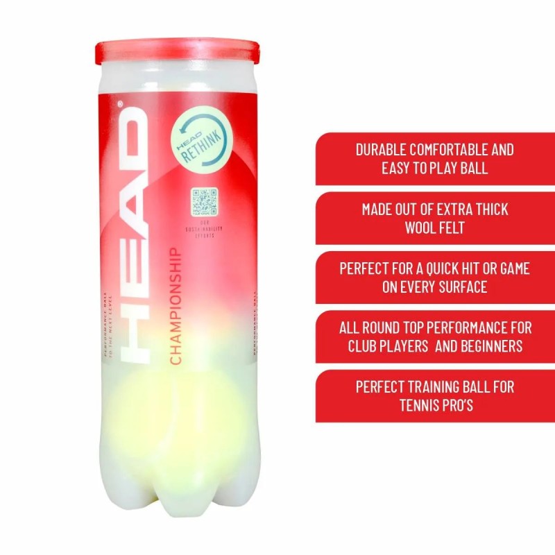 HEAD Championship Tennis Ball Dozen (12 Balls)