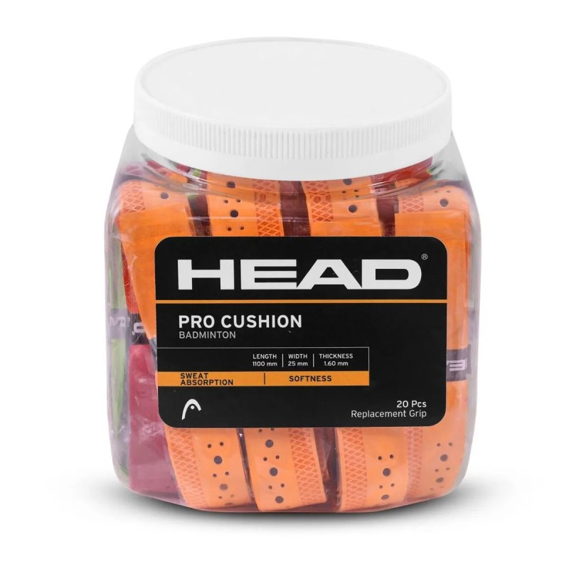 HEAD Pro Cushion Badminton Grip (20 Pcs Assorted)