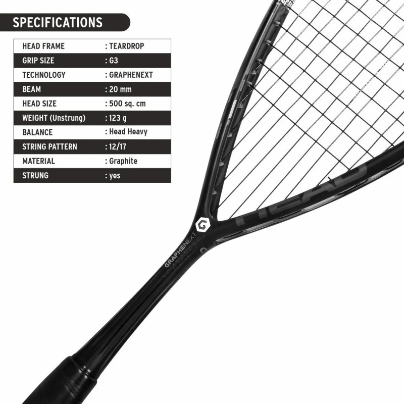 HEAD Hurricane 123 Squash Racquet