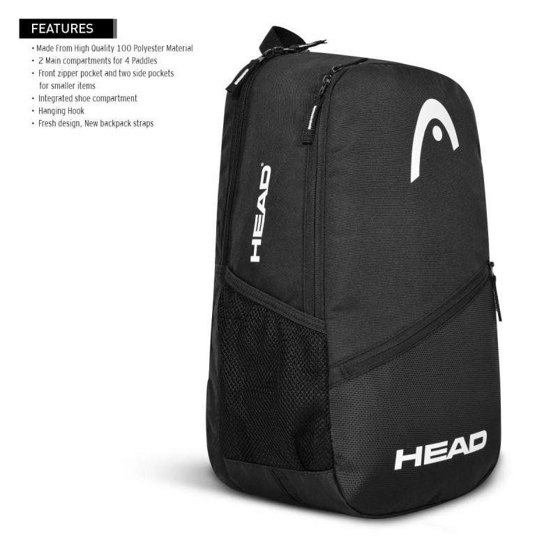 HEAD Tour Pickleball Backpack 22L (Black/White)