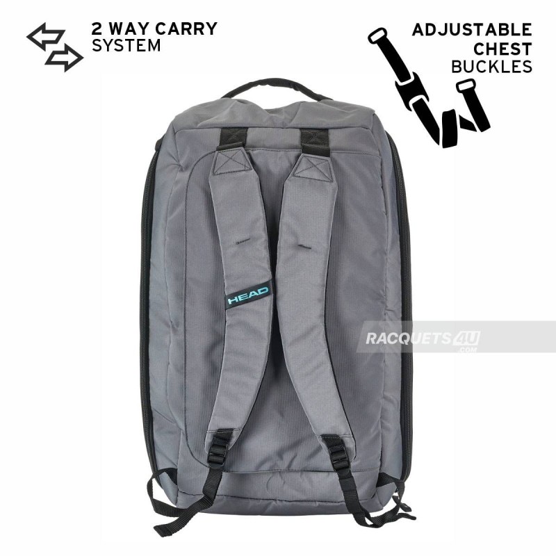 HEAD Pro X Duffle Sport Bag (Black/Dark Grey)