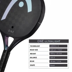 HEAD One Ultralight Padel Racquet (Black)