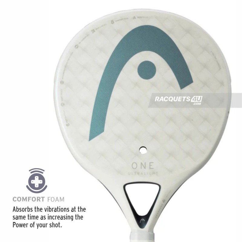 HEAD One Ultralight Padel Racquet (White)