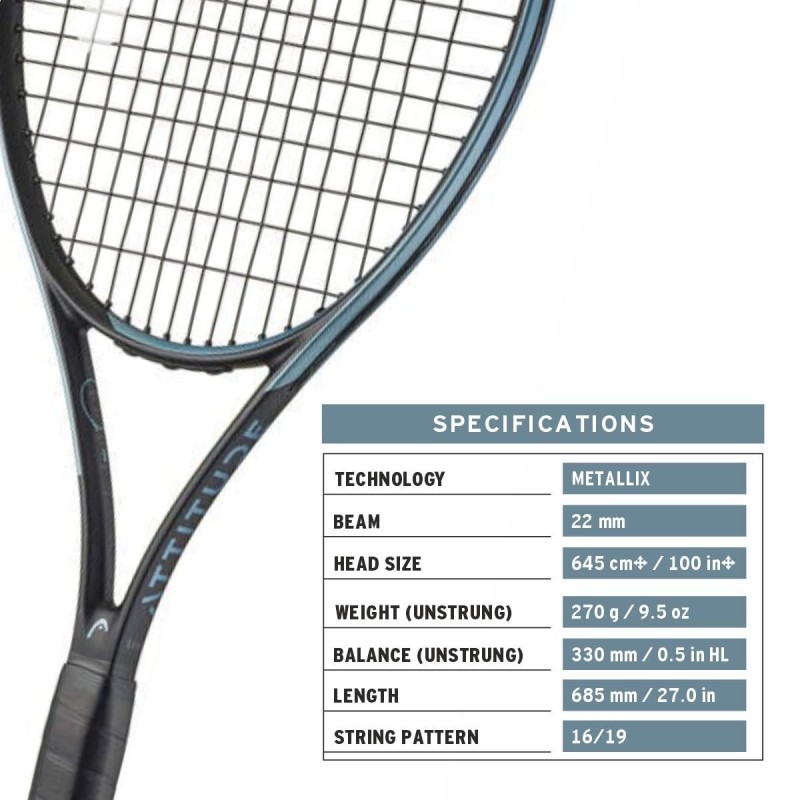 HEAD MX Attitude Comp Tennis Racquet (Strung, Blue)