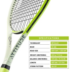 HEAD MX Attitude Elite Tennis Racquet (Yellow, Strung)