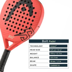 HEAD Bolt 2026 Padel Racquet (Red/Black)