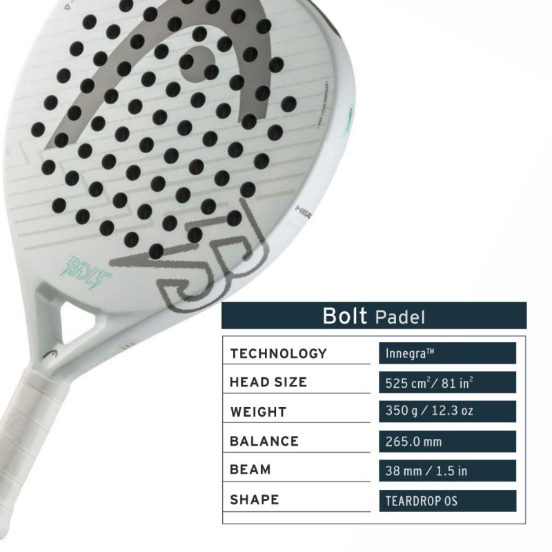 HEAD Bolt 2026 Padel Racquet (White/Grey)