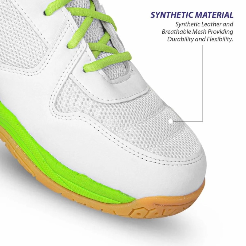 DSC Court 44 Badminton Shoes (White/Navy/Green)