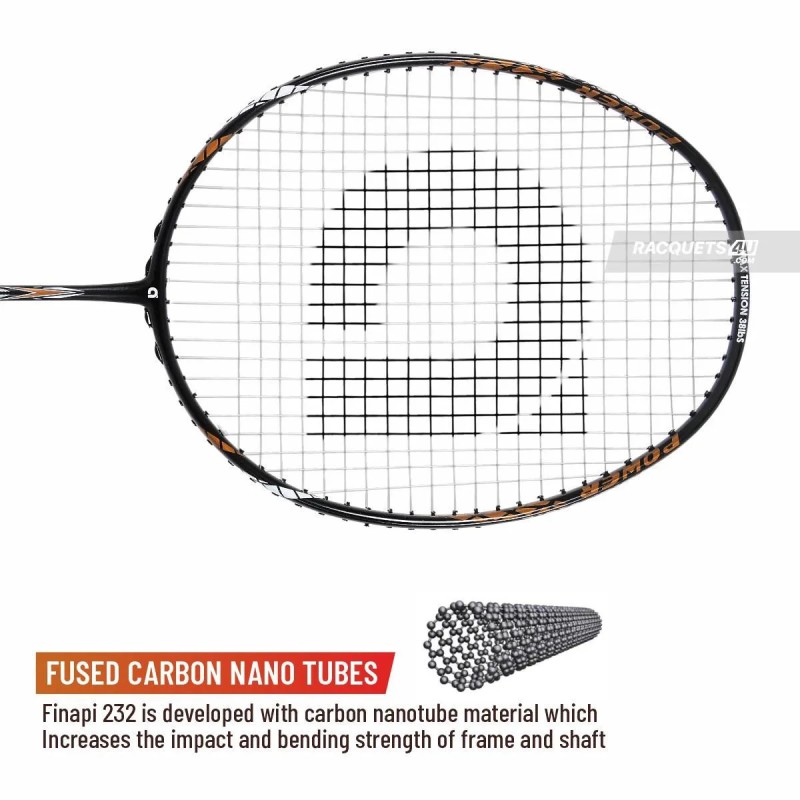 APACS Finapi 232 Badminton Racquet (Unstrung, Black)