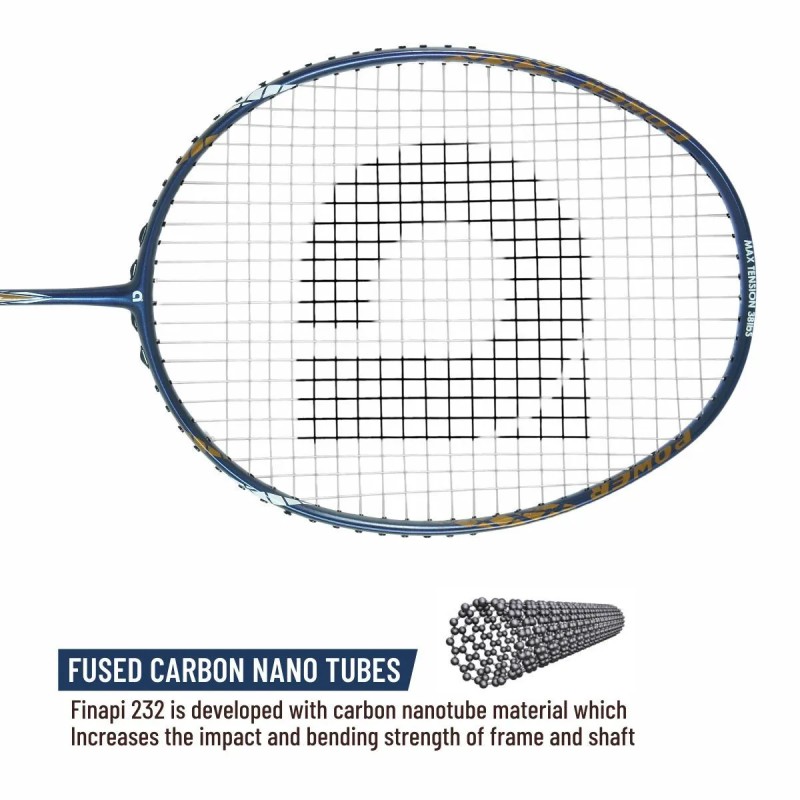 APACS Finapi 232 Badminton Racquet (Unstrung, Navy)