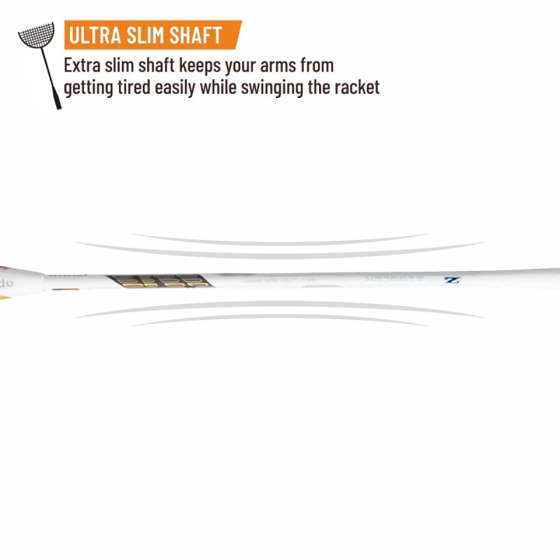 APACS Z Ziggler Badminton Racquet (Unstrung, White)
