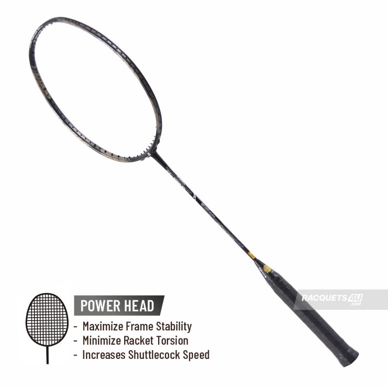 APACS Z-Ziggler Lite Badminton Racquet (Unstrung, Black/Dark Grey)