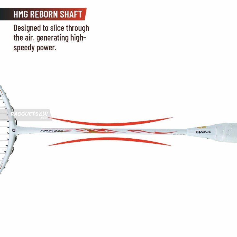 APACS Finapi 232 Reborn Badminton Racquet (Unstrung, White)