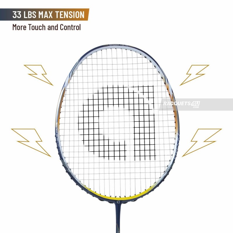 APACS Nano Fusion Speed 9000 Ultra Badminton Racquet (Unstrung, Navy/White)