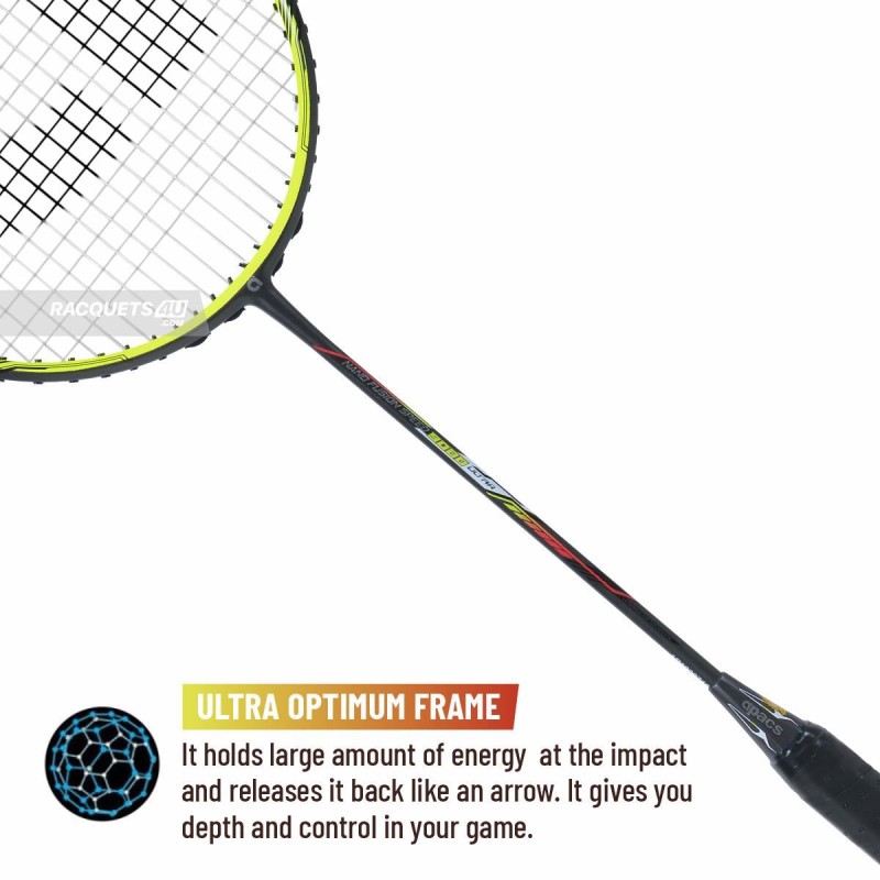 APACS Nano Fusion Speed 9000 Ultra Badminton Racquet (Unstrung, Yellow/Red)