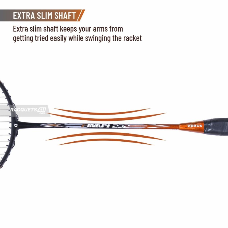 APACS Finapi 232 Badminton Racquet (Unstrung, Orange)