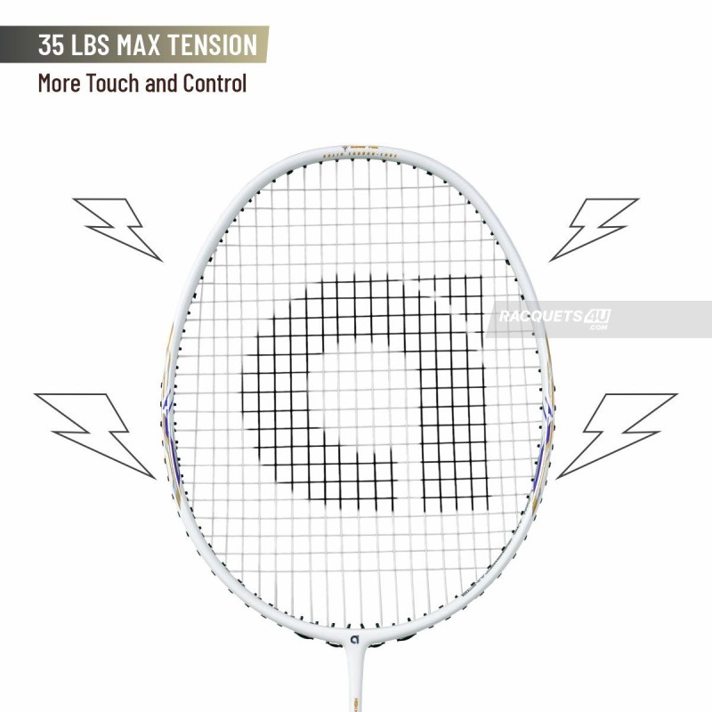 APACS Accurate 77 Badminton Racquet (Unstrung, Pearl White Matte)
