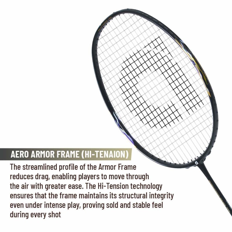 APACS Accurate 77 Badminton Racquet (Unstrung, Black Glossy)