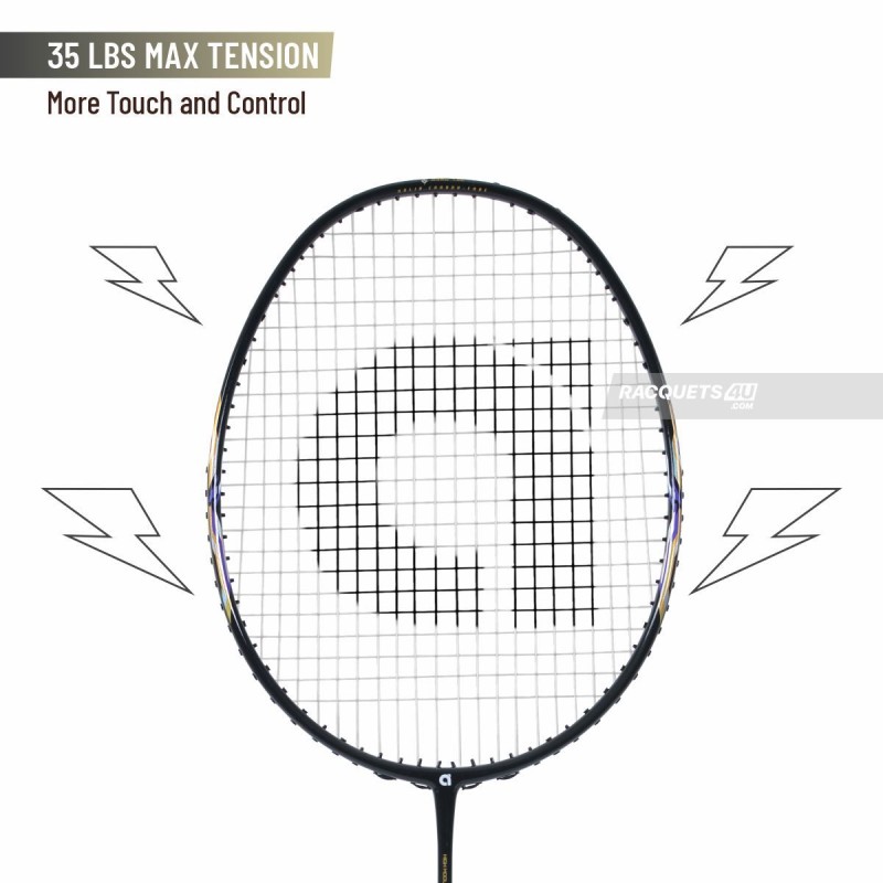 APACS Accurate 77 Badminton Racquet (Unstrung, Black Glossy)