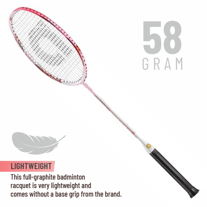 Apacs Feather Weight 55 Badminton Racquet (Unstrung, White/Pink)