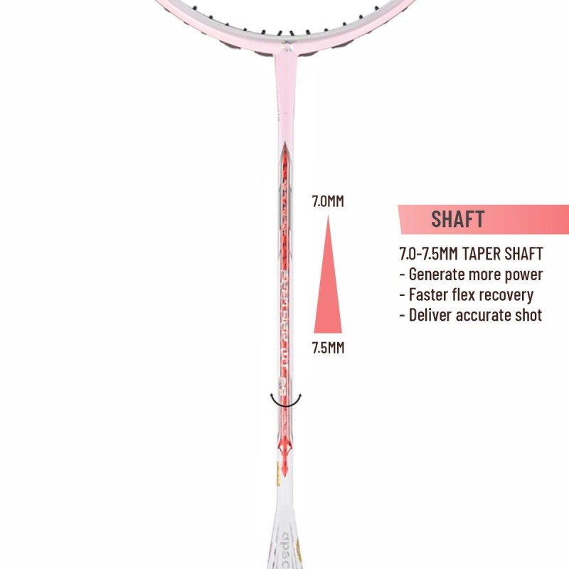 Apacs Feather Weight 55 Badminton Racquet (Unstrung, White/Pink)
