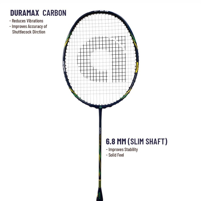 APACS Duplex Power 55 Badminton Racquet (Unstrung, Blue Glossy)