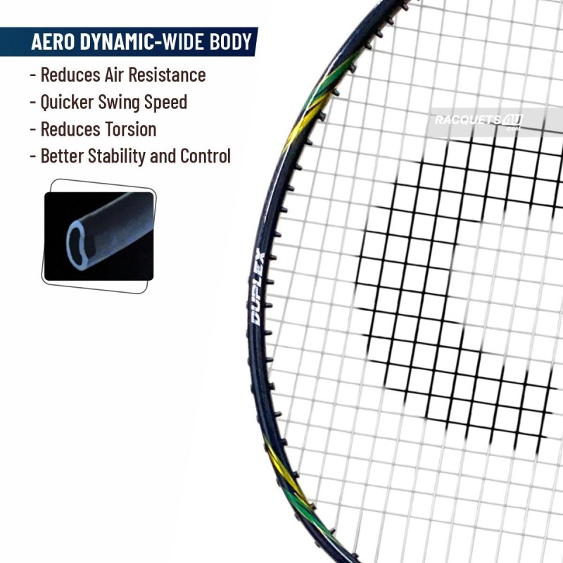 APACS Duplex Power 55 Badminton Racquet (Unstrung, Blue Glossy)