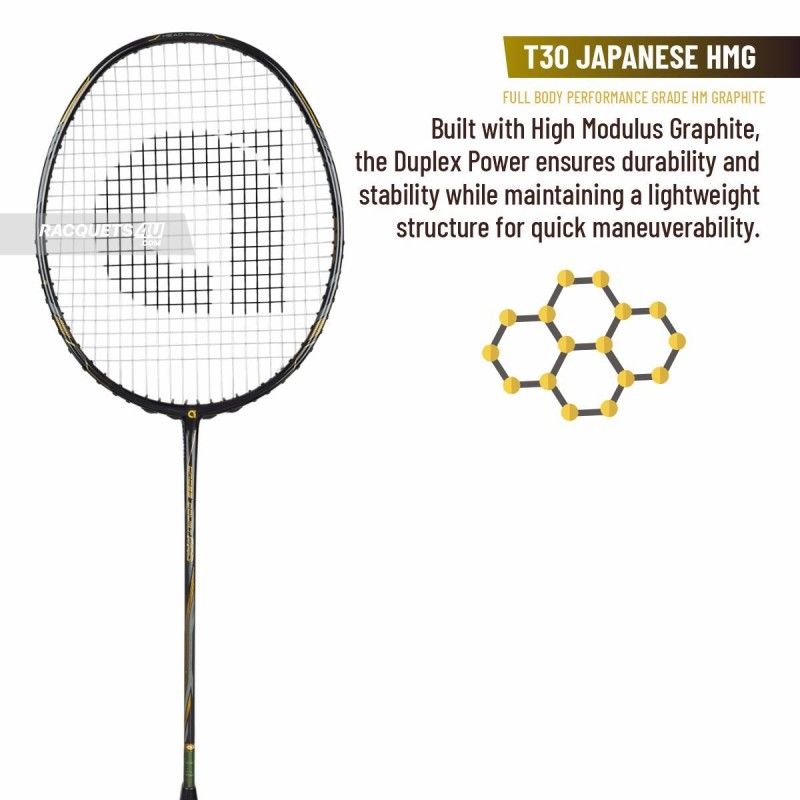 APACS Cross Court Pro Badminton Racquet (Unstrung, Black)