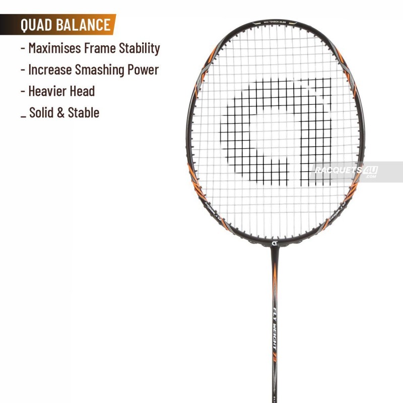 APACS Fly Weight 73 Badminton Racquet (Unstrung, Black)