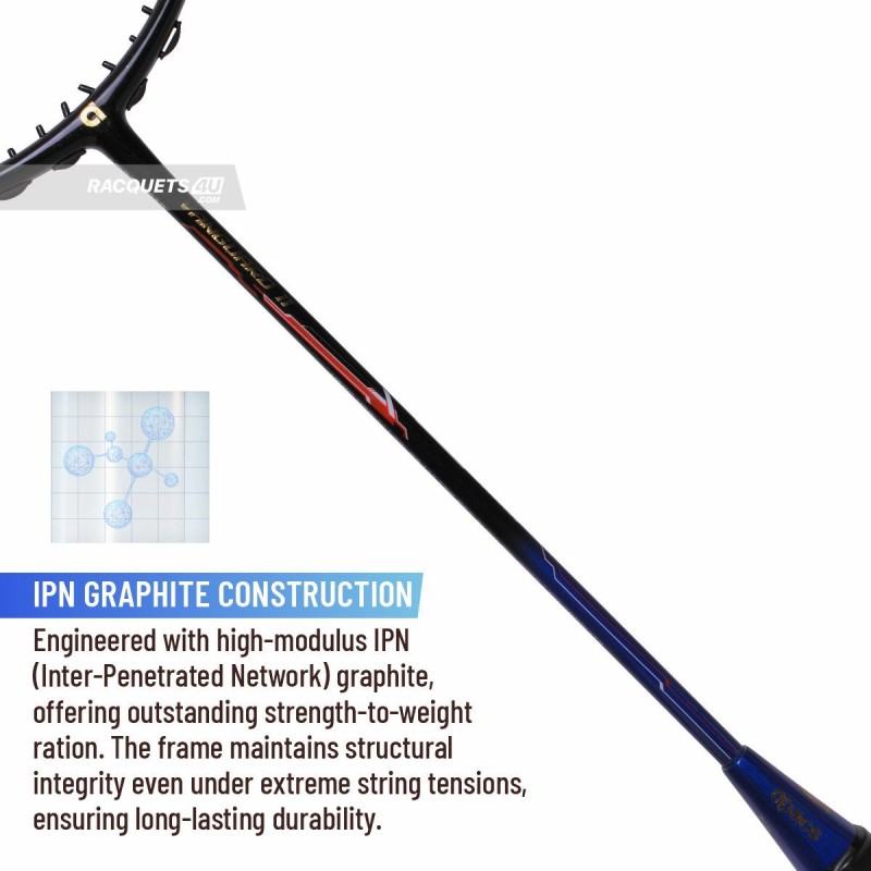 APACS Vanguard 11 Next Gen Badminton Racquet (Unstrung, Black/Royal Gold)