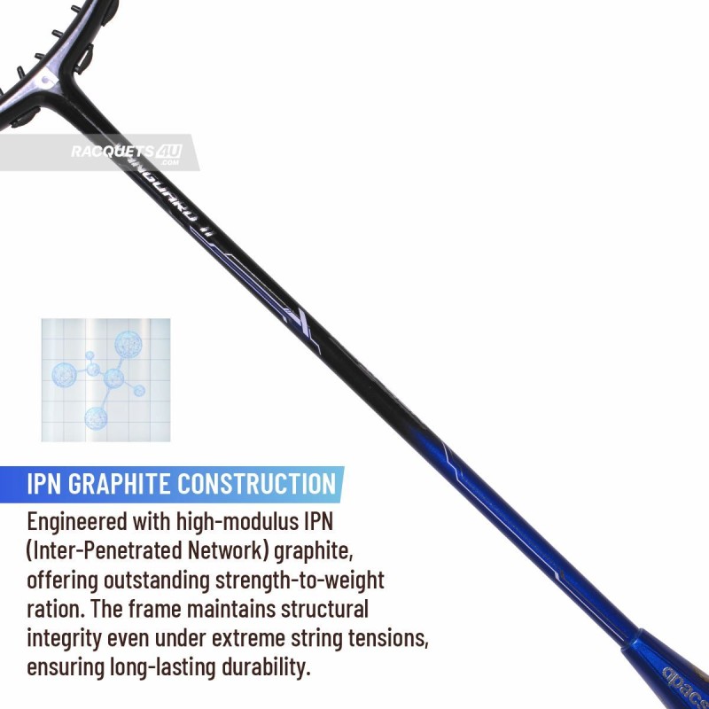 APACS Vanguard 11 Next Gen Badminton Racquet (Unstrung, Black/Royal Silver)