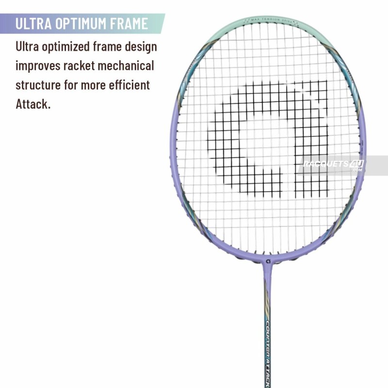 APACS Counter Attack Badminton Racquet (Unstrung, Mint/Purple)