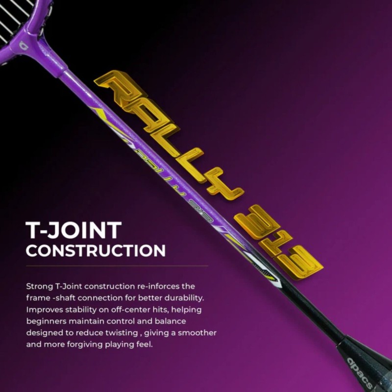 APACS Rally 313 Badminton Racquet (Strung, Purple/Black)