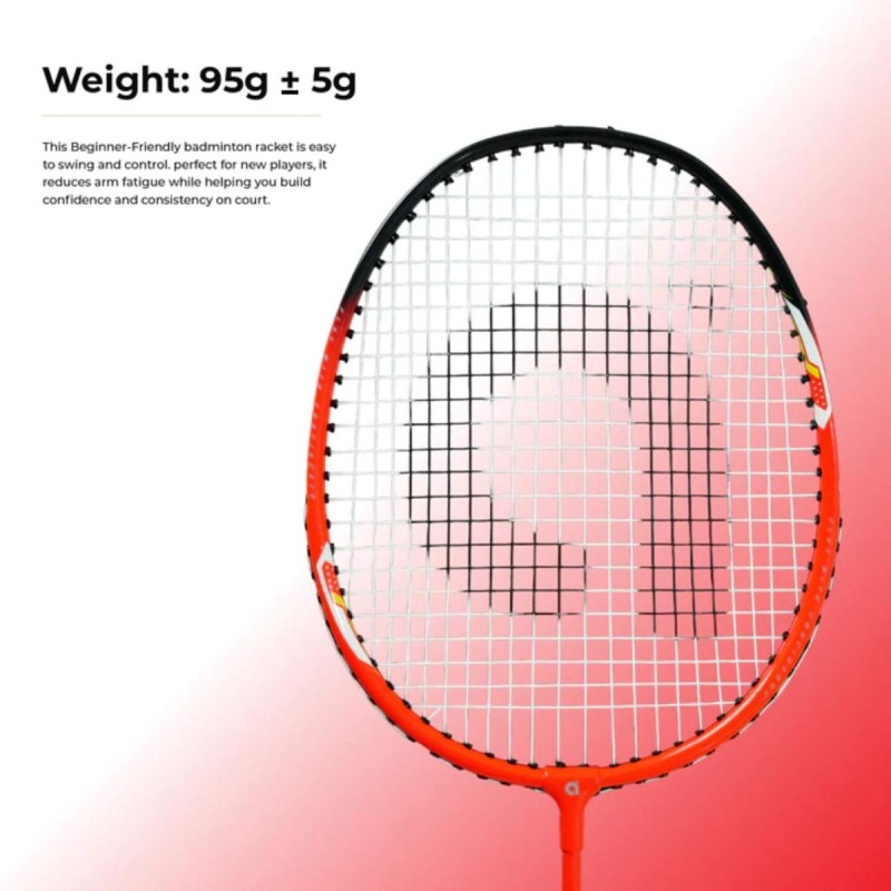 APACS Rally 313 Badminton Racquet (Strung, Red/Black)