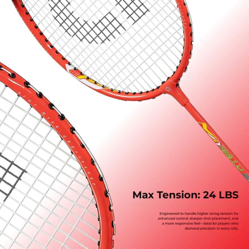 APACS Rally 313 Badminton Racquet (Strung, Red/Black)