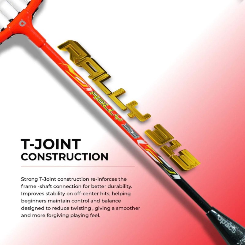 APACS Rally 313 Badminton Racquet (Strung, Red/Black)