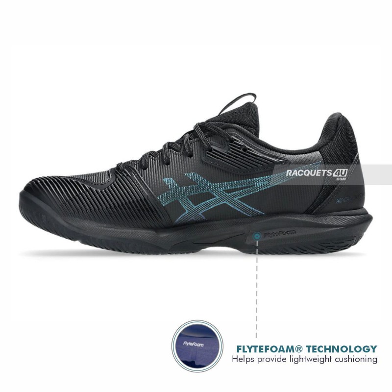 ASICS Solution Speed FF3 Night Tennis Shoes (Black/Prism Blue)