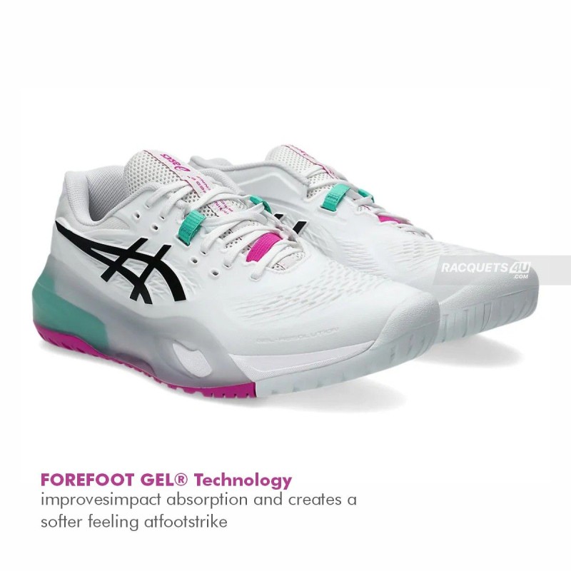 ASICS Gel-Resolution X Tennis Shoes (White/Aurora Green)