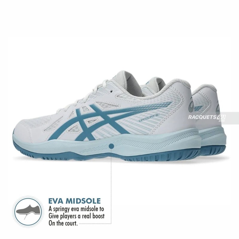 ASICS Upcourt 6 Indoor Shoes (White/Saba Blue)