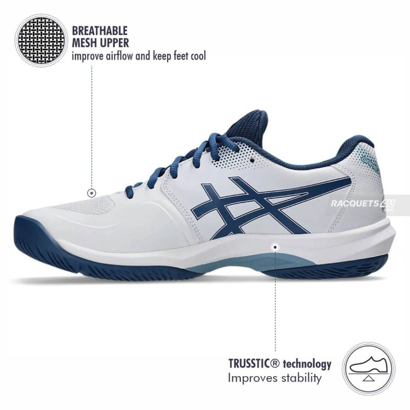 ASICS Game FF Pickleball Shoes (White/Twilight Blue)